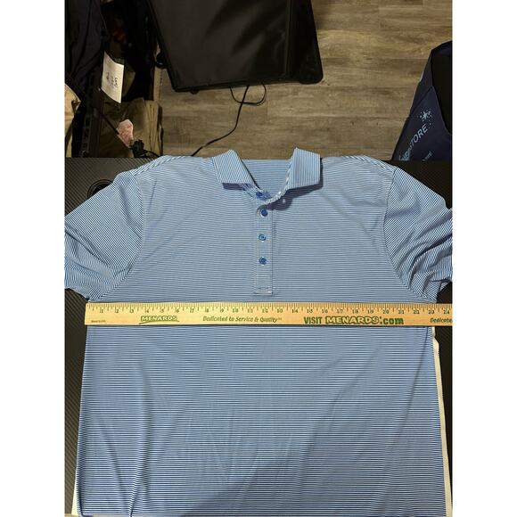 G/Fore Performance Golf Polo Striped Blue White Size XL Mens - Picture 4 of 8